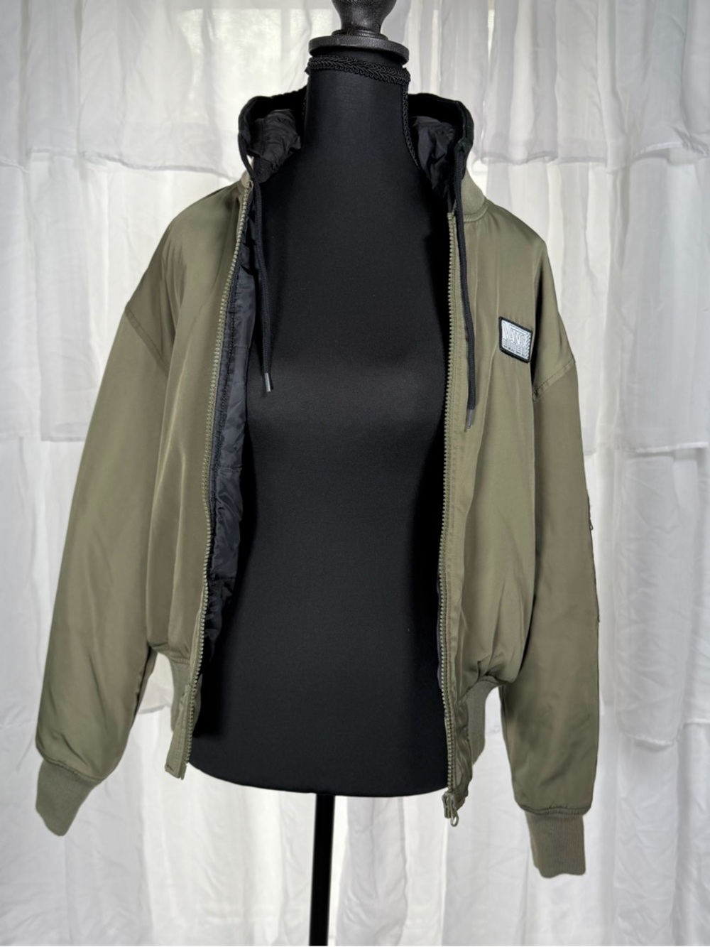 Vans Olive Green Bomber Jacket with Black Lining